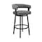 Armen Living Naomi and Lorin 3-Piece Counter Height Dining Set in Black Metal and Gray Faux Leather SETNMLRGRBL3 - alternate 2